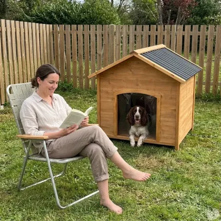 Niche chien en bois chalet taille L 83 x 87 x 101 cm