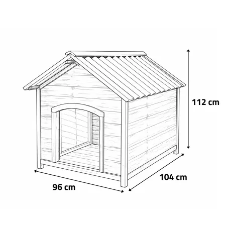 Niche chien en bois toit type chalet taille XL 96 x 104 x 112 cm