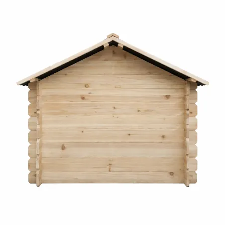 Niche chien en bois toit type chalet madrier toit PVC taille L 116 x 87 x 90 cm 