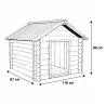 Niche chien en bois toit type chalet madrier toit PVC taille L 116 x 87 x 90 cm 