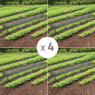 Lot de 4 tunnels maillés 3m pour potager - Protection