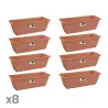 Lot de 8 balconn. Elho® 70x16cm terre cuite - extérieur