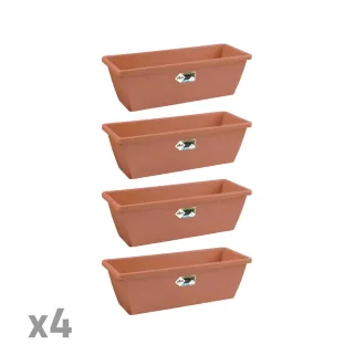 Lot de 4 jardinières Elho® 70x16cm terre cuite