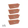 Lot de 4 jardinières Elho® 70x16cm terre cuite