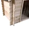 Niche chien en bois toit type chalet madrier toit PVC taille M : 86 x 76 x 70 cm