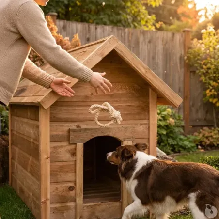 Niche grand chien pin autoclave – 115×80×106 cm durable