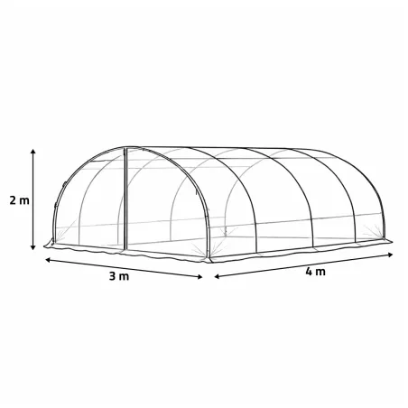 Serre pro 12m² galvanisée - Housse anti-UV 140g/m²