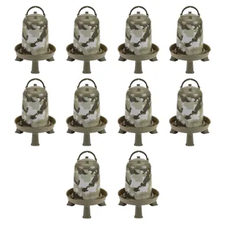 10 abreuvoirs camo 5L - Ø23cm pour volailles et élevage Gaun