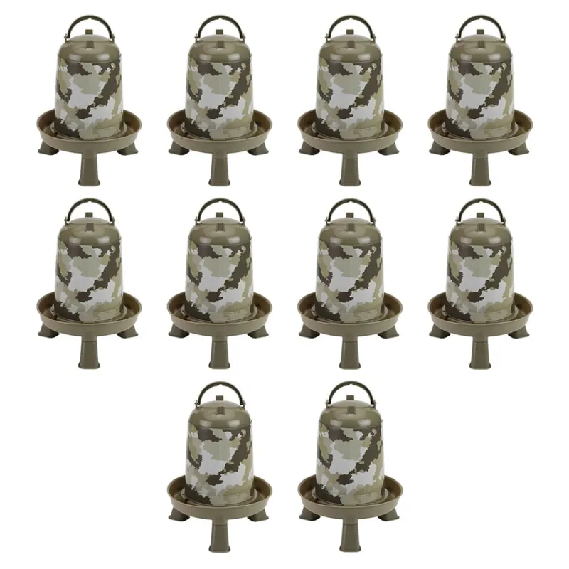 10 abreuvoirs camo 5L - Ø23cm pour volailles et élevage Gaun