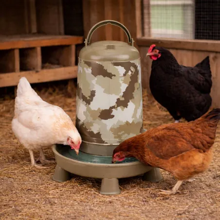 10 abreuvoirs camo 5L - Ø23cm pour volailles et élevage Gaun