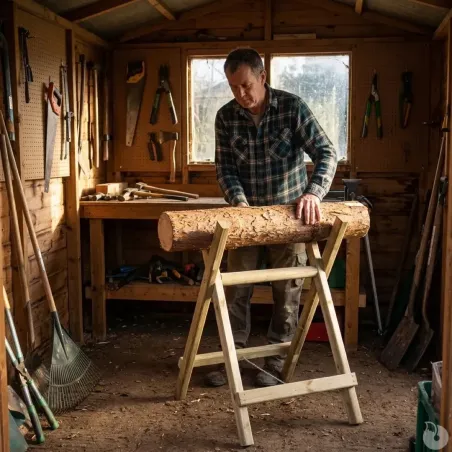 Chevalet en bois pour sciage - Stable et pratique