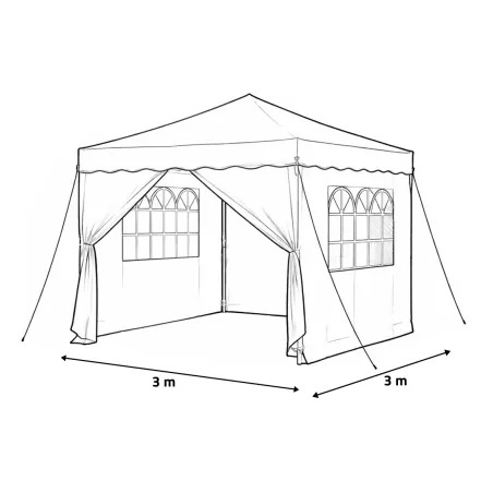 Tonnelle pliante 3x3 m acier vert avec parois latérales