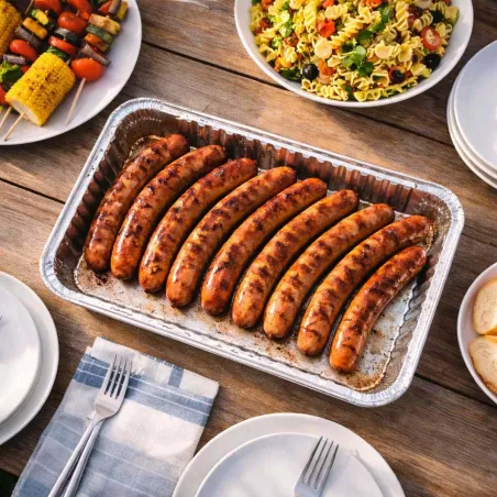 4 plateaux alu pour barbecue - 32x23x4 cm - Lot économique