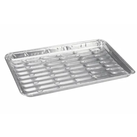 4 plateaux alu pour barbecue - 24x16 cm - légers et résistants
