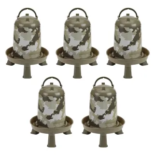 5 abreuvoirs camo 5L - Ø23cm pour volailles