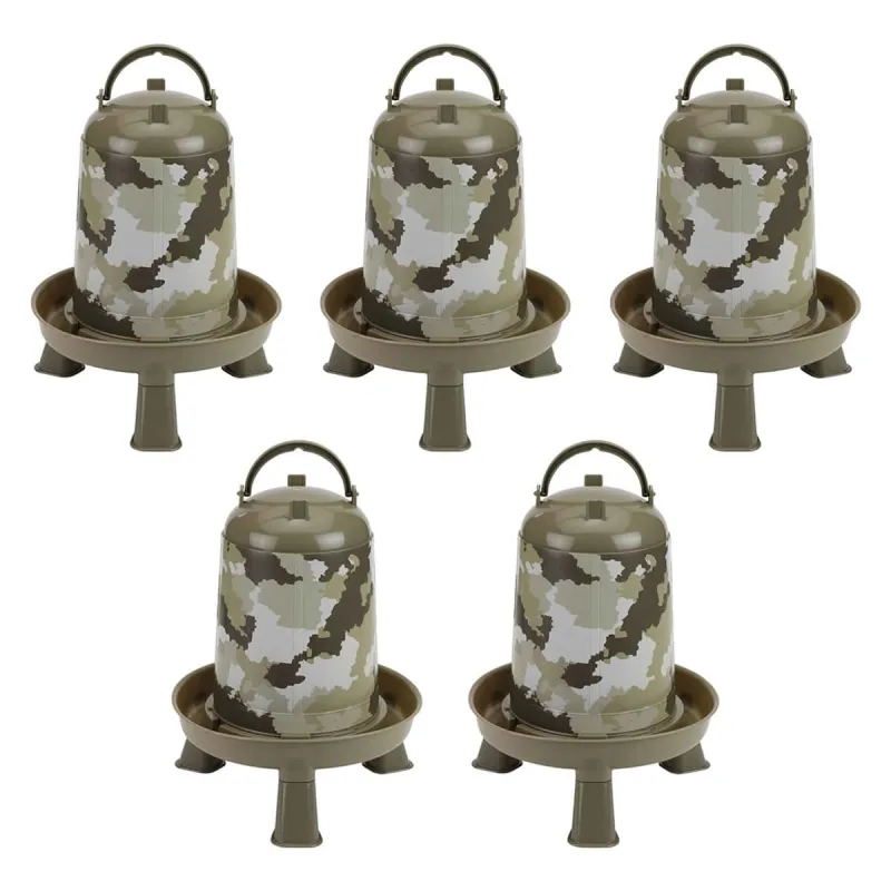 5 abreuvoirs camo 5L - Ø23cm pour volailles