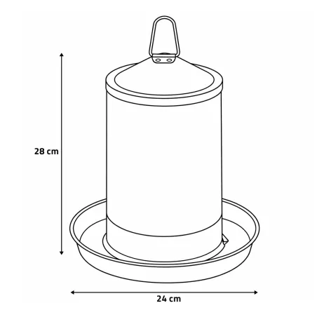Abreuvoir galvanisé 4L pour poules - Double paroi robuste