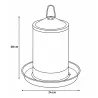 Abreuvoir galvanisé 4L pour poules - Double paroi robuste