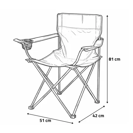 Chaise Easy C1 Pliable Noir - Acier & Polyester 600D