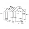 Serre aluminium 5,17m² - 292x177x192cm polycarbonate
