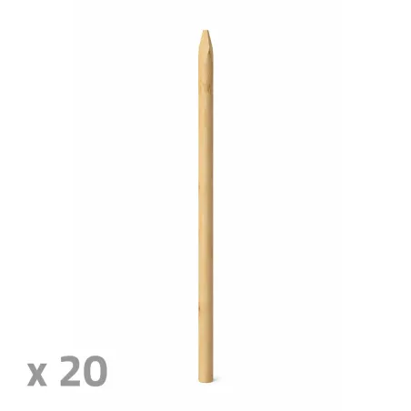 Piquets châtaignier fraisé PEFC - Ø6cm x 2m - Lot de 20