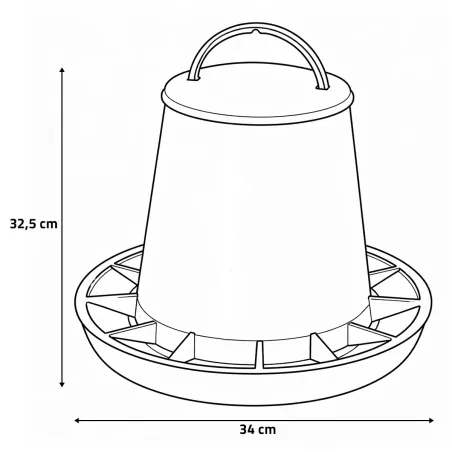 Mangeoire volailles anti-gaspi 6 kg en plastique
