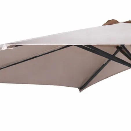 Parasol demi-rond taupe Ø2,7m - Toile 160g/m² manivelle