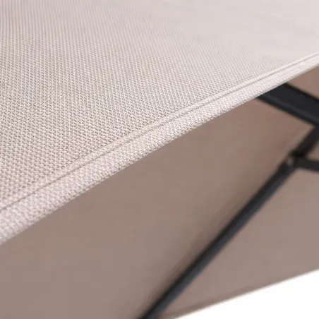 Parasol demi-rond taupe Ø2,7m - Toile 160g/m² manivelle