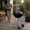 Barbecue mobile Ø46 cm - Grille chromée et bol émaillé