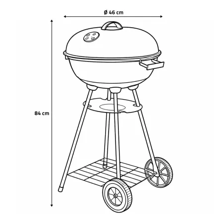 Barbecue mobile Ø46 cm - Grille chromée et bol émaillé