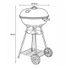 Barbecue mobile Ø46 cm - Grille chromée et bol émaillé