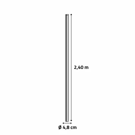 Poteau acier Ø48 mm - 240 cm pour clôture rigide
