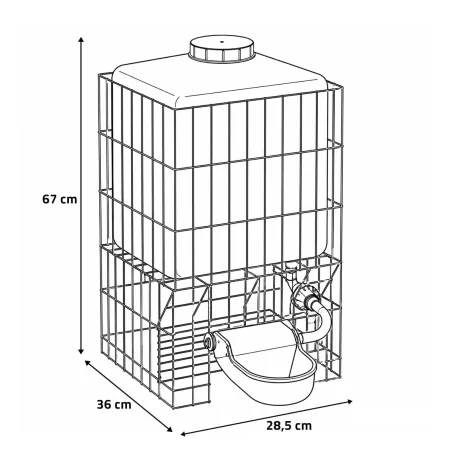 Abreuvoir auto 30L pour chiens, poules, chèvres - 28,5x36x67cm