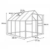 Serre aluminium 6,2 m² - Polycarbonate 350x177x192 cm