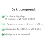 Kit clôture 60m x 1,20m - Grillage PVC maille 100x50mm