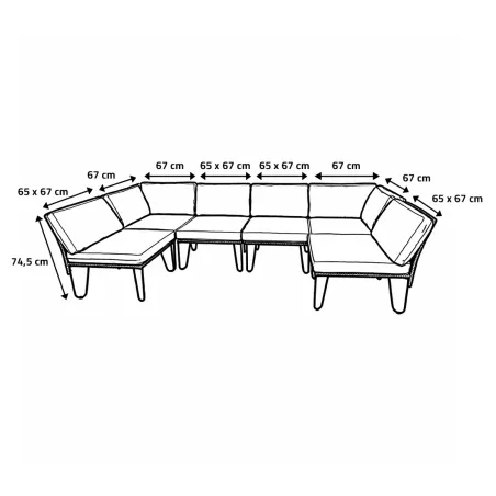 Canapé d'angle Family 3 places + table basse design