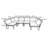 Canapé d'angle Family 3 places + table basse design