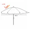 Parasol inclinable Ø2m taupe - Toile UPF30+ - Jardin/terrasse