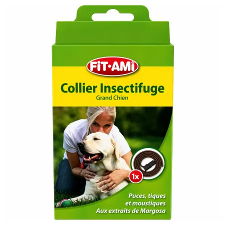 Collier anti-puces et tiques ajustable 50-75 cm chien chat