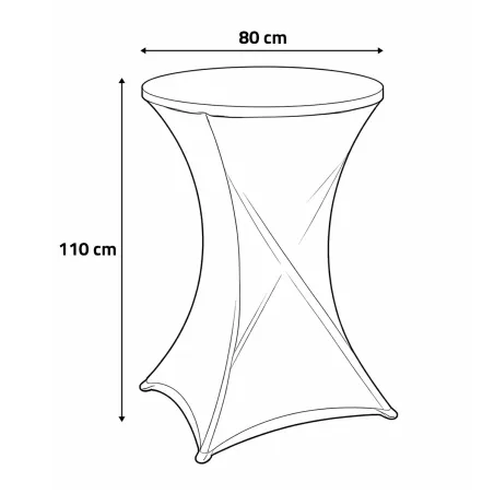 Housse stretch table bar Ø80cm noire - extérieur