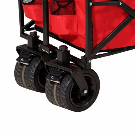 Chariot pliable robuste 96x61 cm - 80 kg - Roues freinables