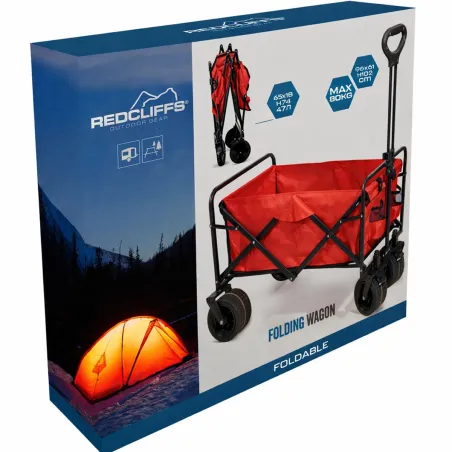 Chariot pliable robuste 96x61 cm - 80 kg - Roues freinables