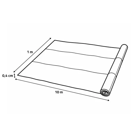 Feutre paillage bio 90g/m² - Rouleau 1x10m anti-mauvaises herbes