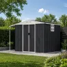Abri acier Argence + carport - 2 portes coulissantes 1,28m²