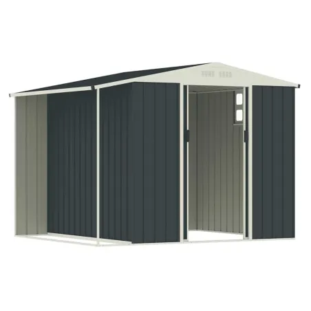 Abri acier Argence + carport - 2 portes coulissantes 1,28m²