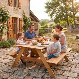 Table pique-nique bois autoclave 160 cm - 6 pers