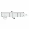 Clôture grillagée 40m x 1,5m - Kit complet prêt à poser