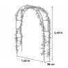 Arche métallique 140x36x240 cm pour jardin et plantes