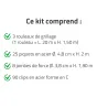Clôture grillagée 60m x 1,5m - Kit complet prêt à poser