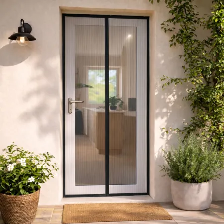 Moustiquaire magnétique noire 210x50cm - 2 portes 9 aimants